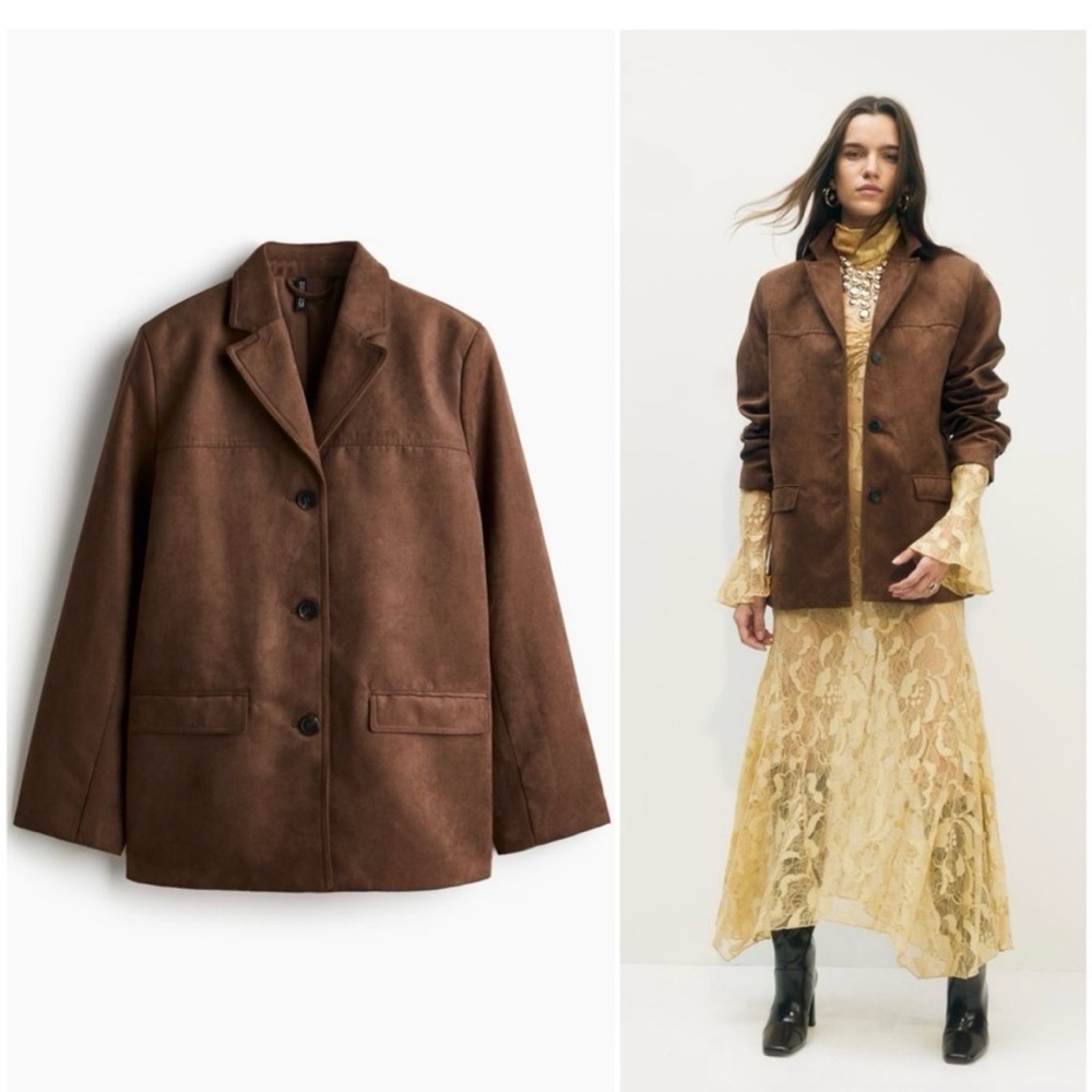 H&M Faux Suede Blazer size medium in Excellent condition
